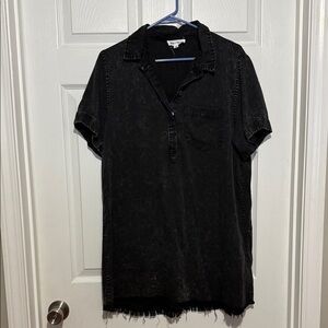 Acid Wash Black Shirt dress